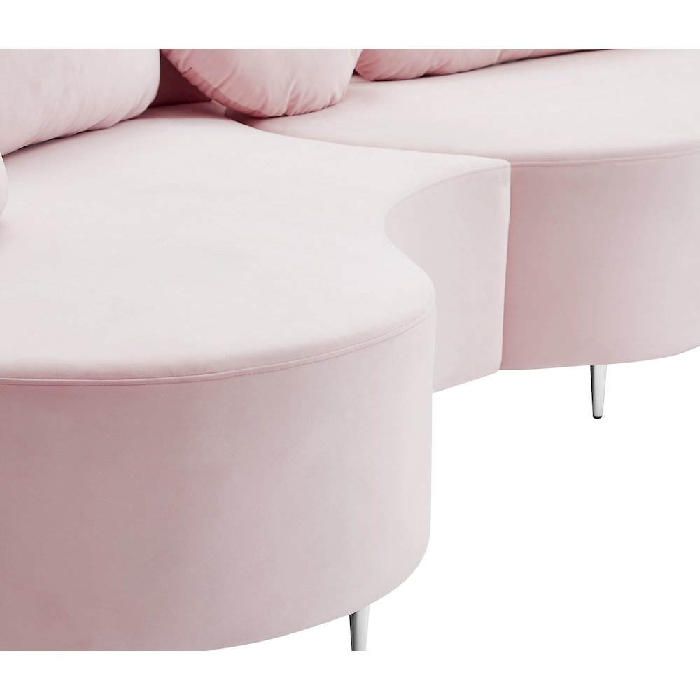 Vivacious Pink Velvet 3pc. Sectional