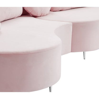 Vivacious Pink Velvet 3pc. Sectional