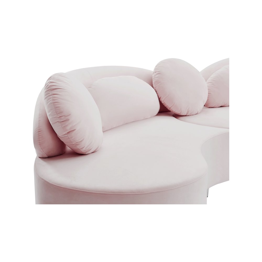 Vivacious Pink Velvet 3pc. Sectional