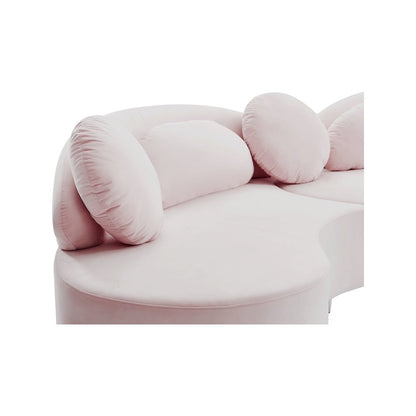 Vivacious Pink Velvet 3pc. Sectional