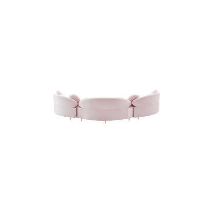 Vivacious Pink Velvet 3pc. Sectional