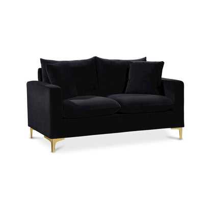 Naomi Black Velvet Loveseat