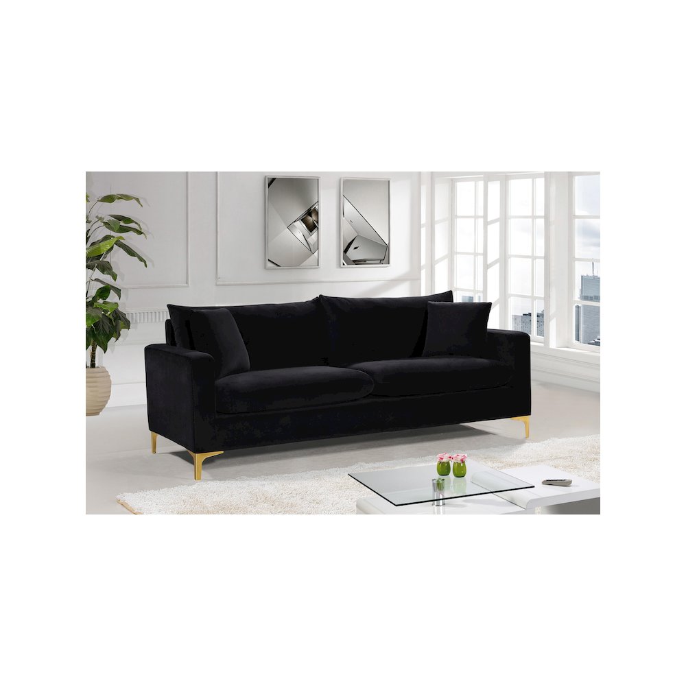 Naomi Black Velvet Sofa