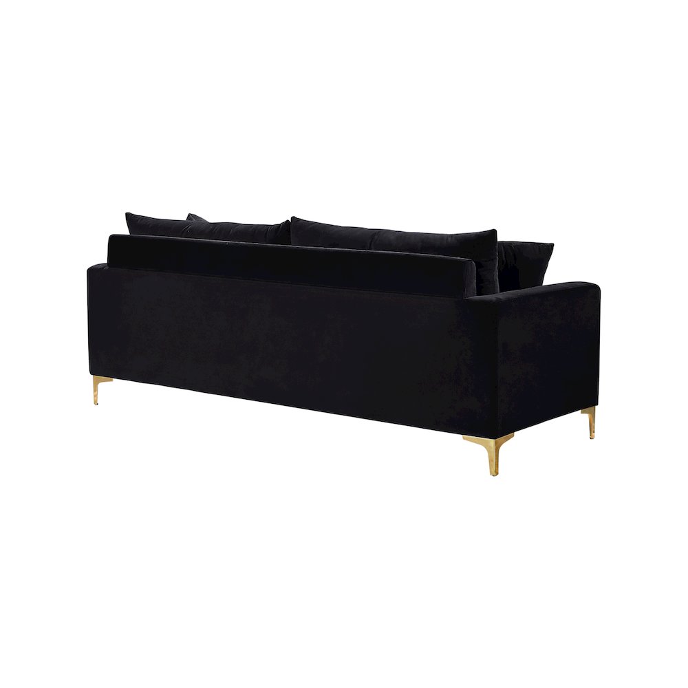 Naomi Black Velvet Sofa