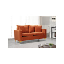 Naomi Cognac Velvet Loveseat