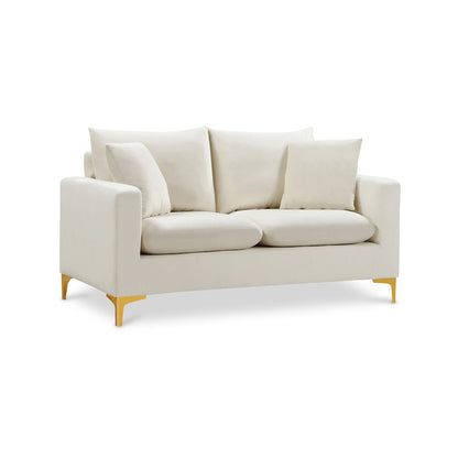 Naomi Cream Velvet Loveseat