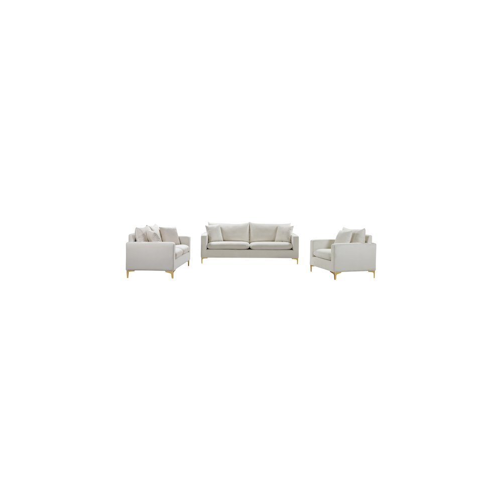 Naomi Cream Velvet Sofa