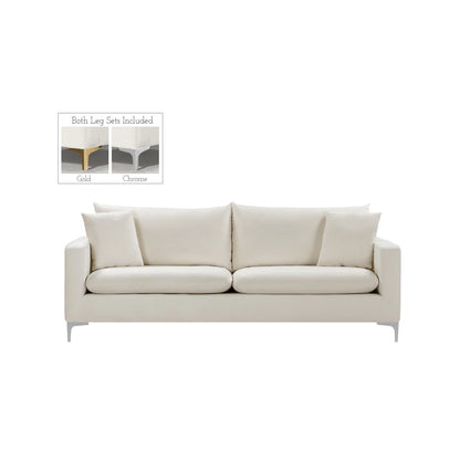 Naomi Cream Velvet Sofa