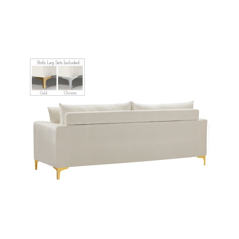 Naomi Cream Velvet Sofa