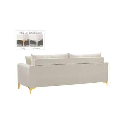 Naomi Cream Velvet Sofa
