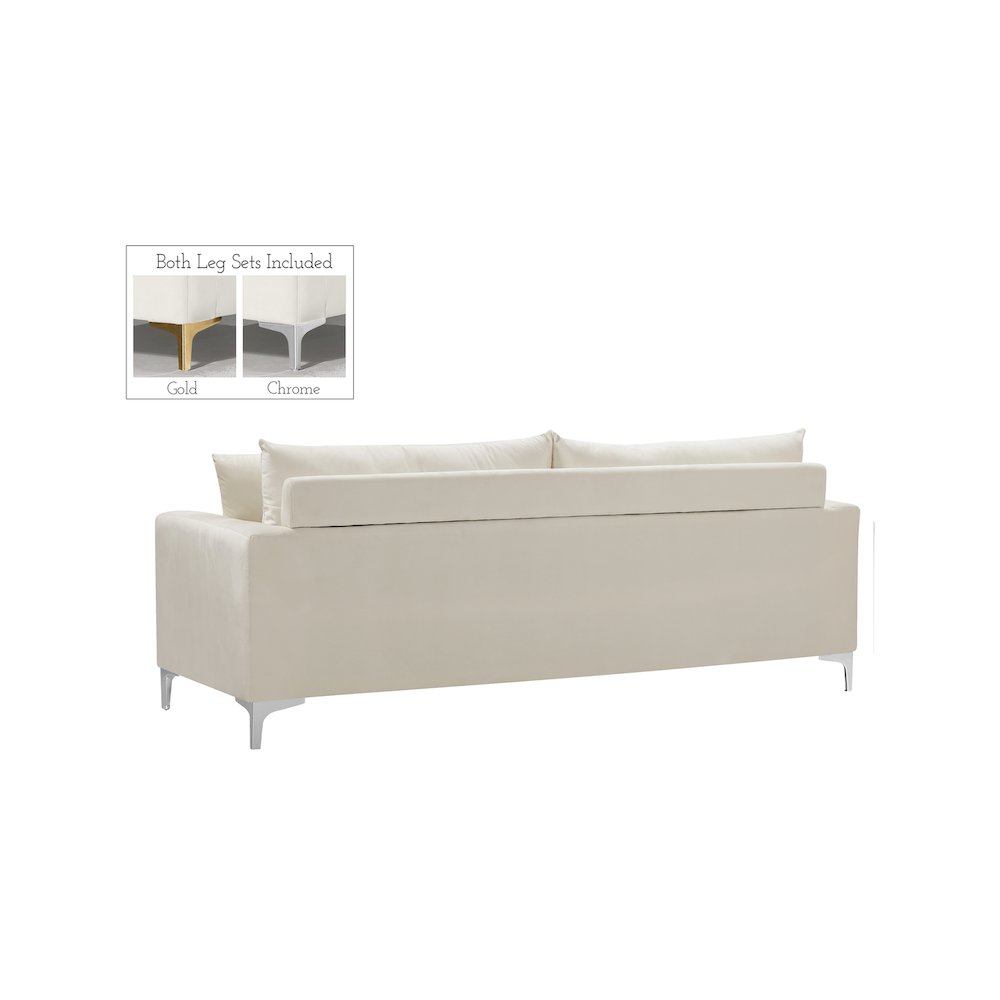 Naomi Cream Velvet Sofa