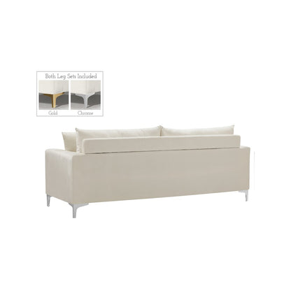 Naomi Cream Velvet Sofa