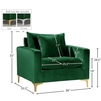 Naomi Green Velvet Chair