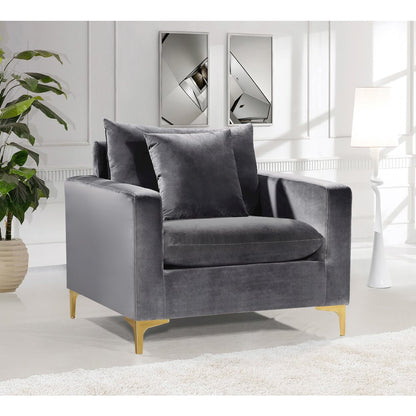 Naomi Grey Velvet Chair