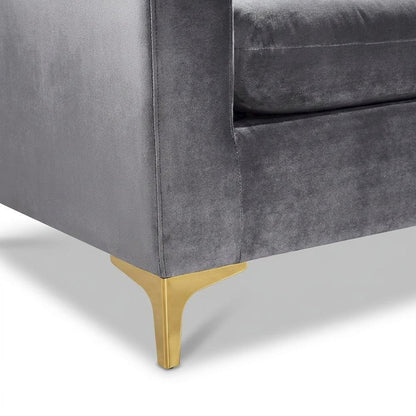 Velvet Accent Chair with Pillow, Comfy Armchair, Grey Velvet