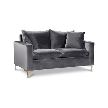 Naomi Grey Velvet Loveseat