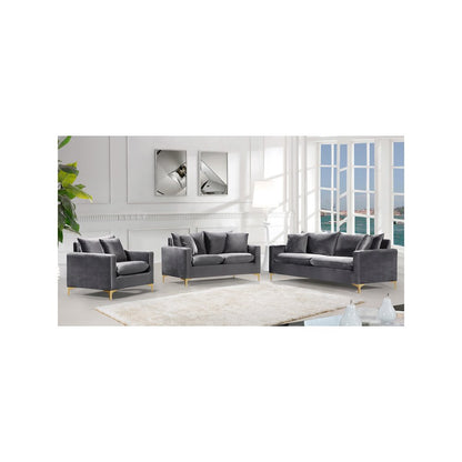 Naomi Grey Velvet Loveseat