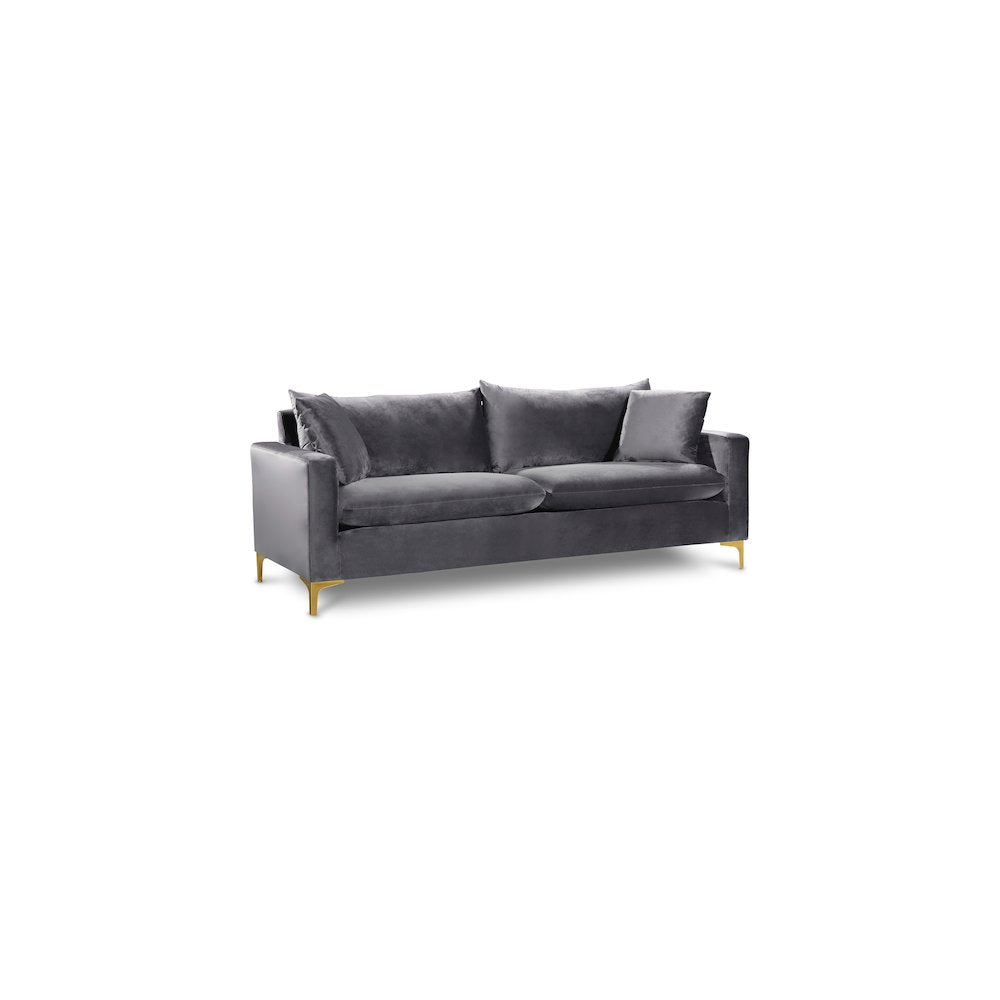 Naomi Grey Velvet Sofa
