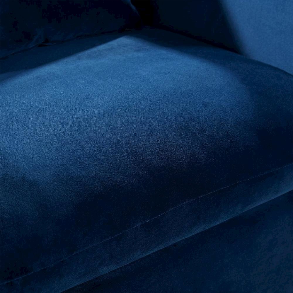 Velvet Accent Chair with Pillow, Comfy Armchair, Navy Velvet