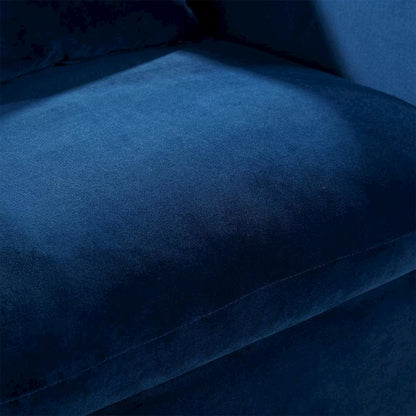 Velvet Accent Chair with Pillow, Comfy Armchair, Navy Velvet