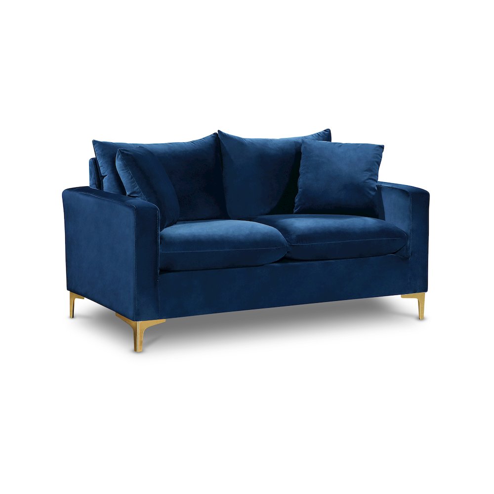 Naomi Navy Velvet Loveseat
