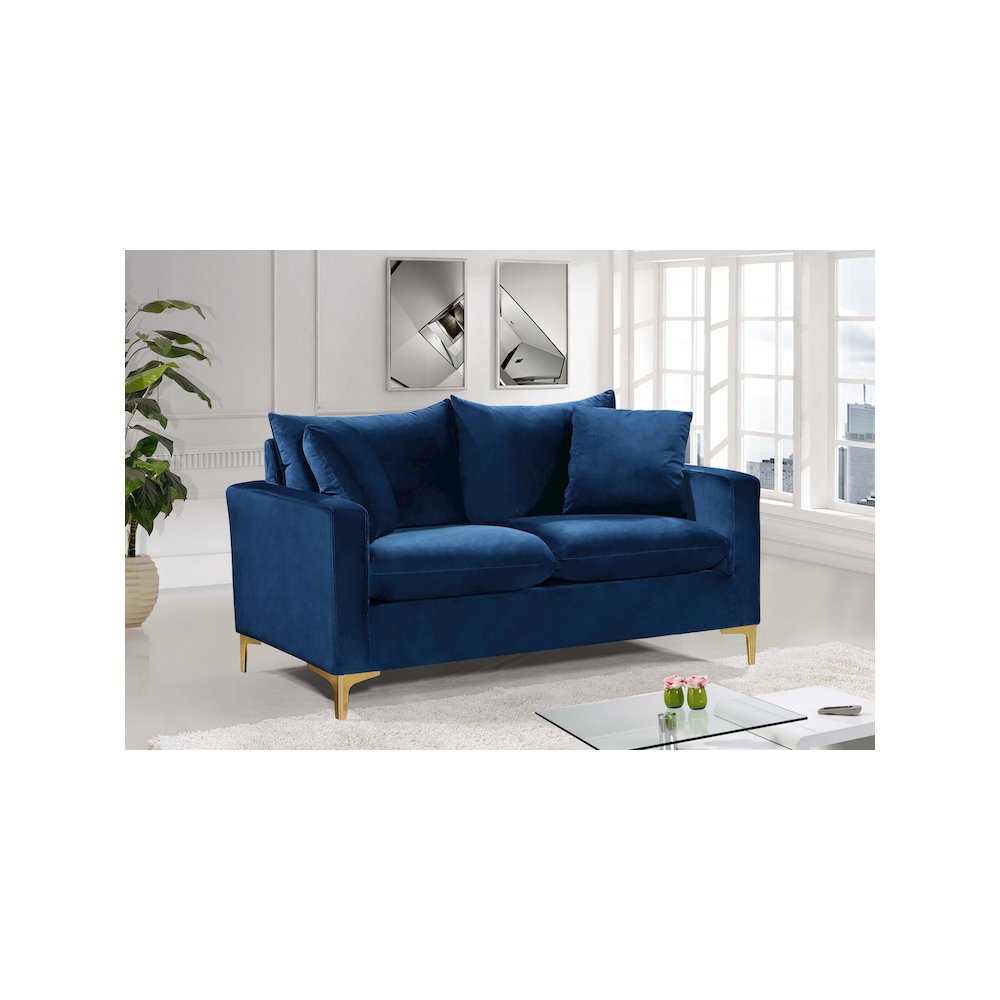 Naomi Navy Velvet Loveseat