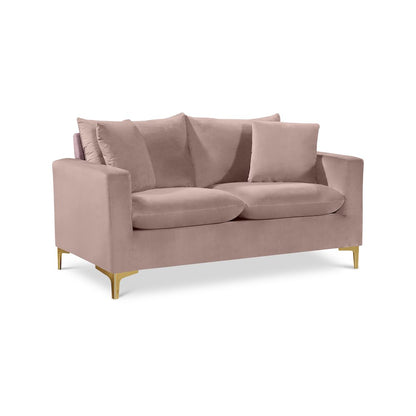 Naomi Pink Velvet Loveseat