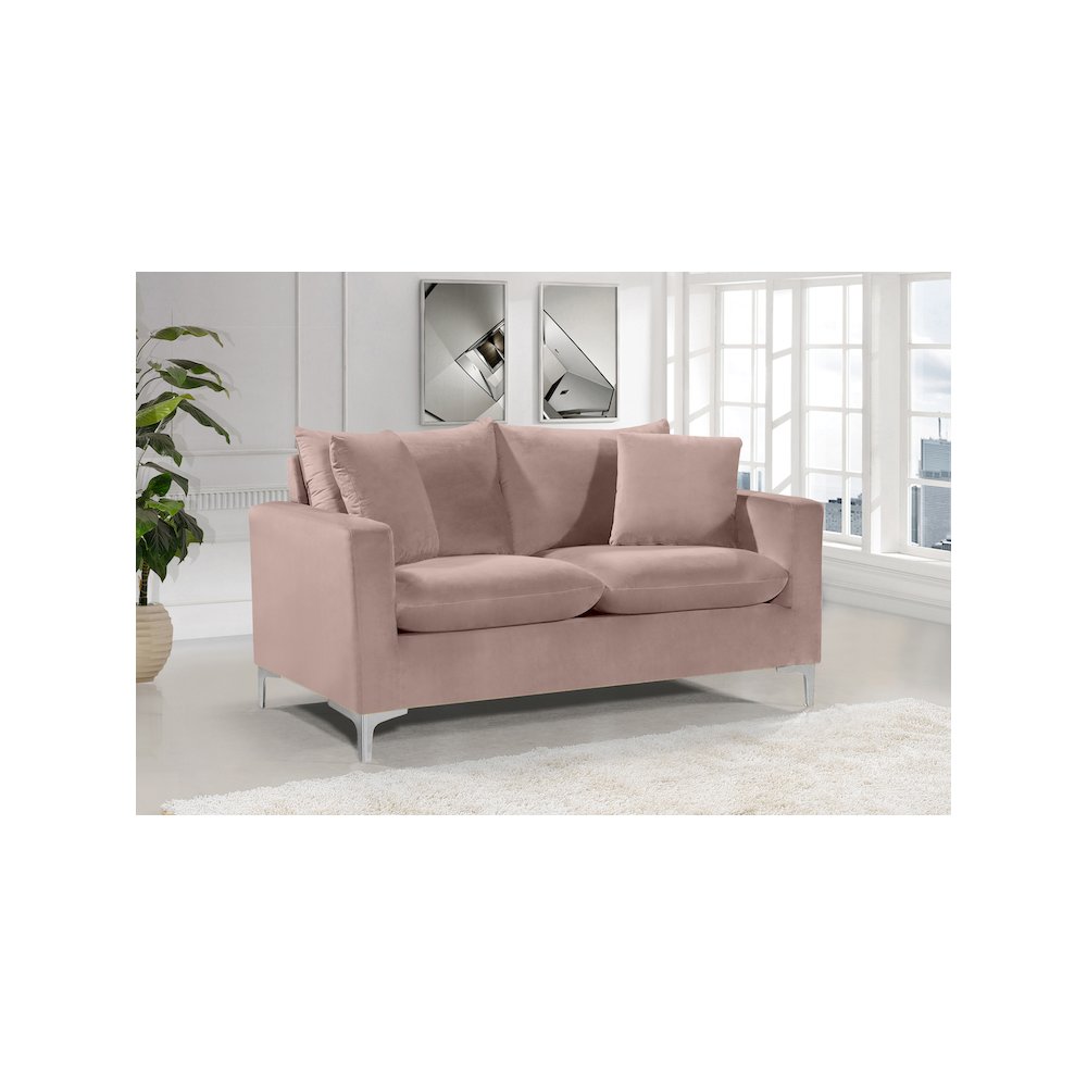 Naomi Pink Velvet Loveseat