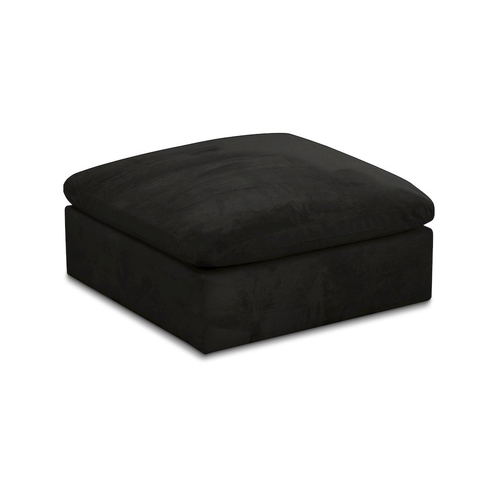 Cozy Black Velvet Ottoman