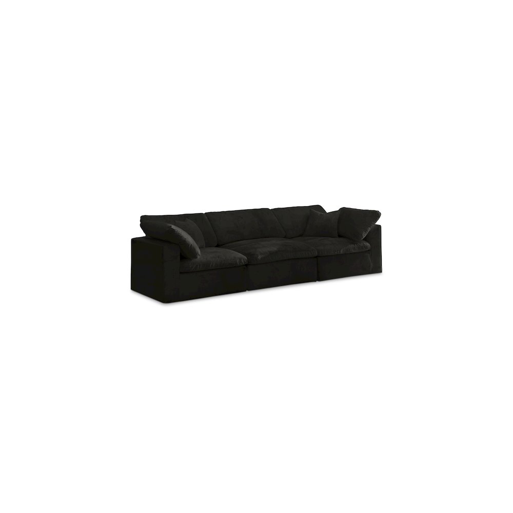 Cozy Black Velvet Comfort Modular Sofa