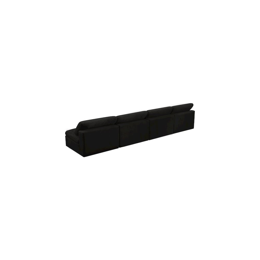 Cozy Black Velvet Comfort Modular Armless Sofa