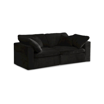 Cozy Black Velvet Comfort Modular Sofa
