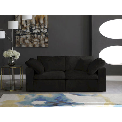 Cozy Black Velvet Comfort Modular Sofa
