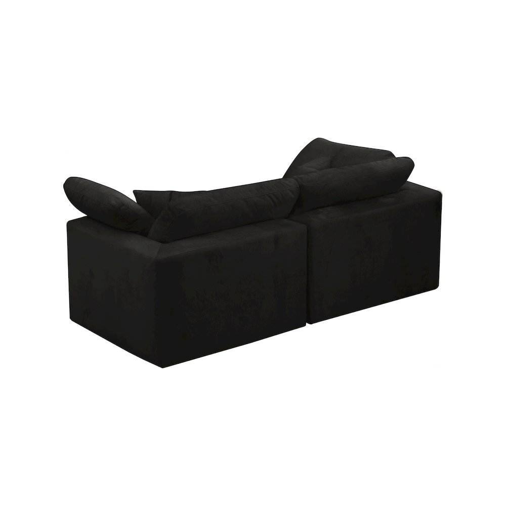 Cozy Black Velvet Comfort Modular Sofa