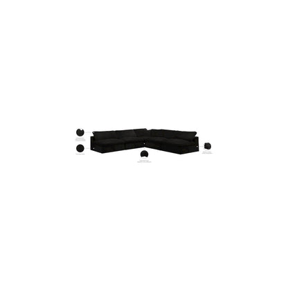 Cozy Black Velvet Comfort Modular Sectional