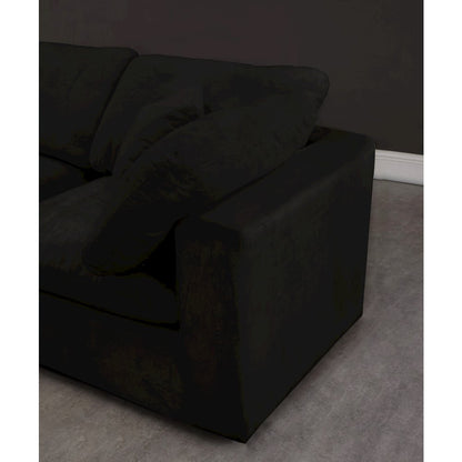 Cozy Black Velvet Comfort Modular Sectional