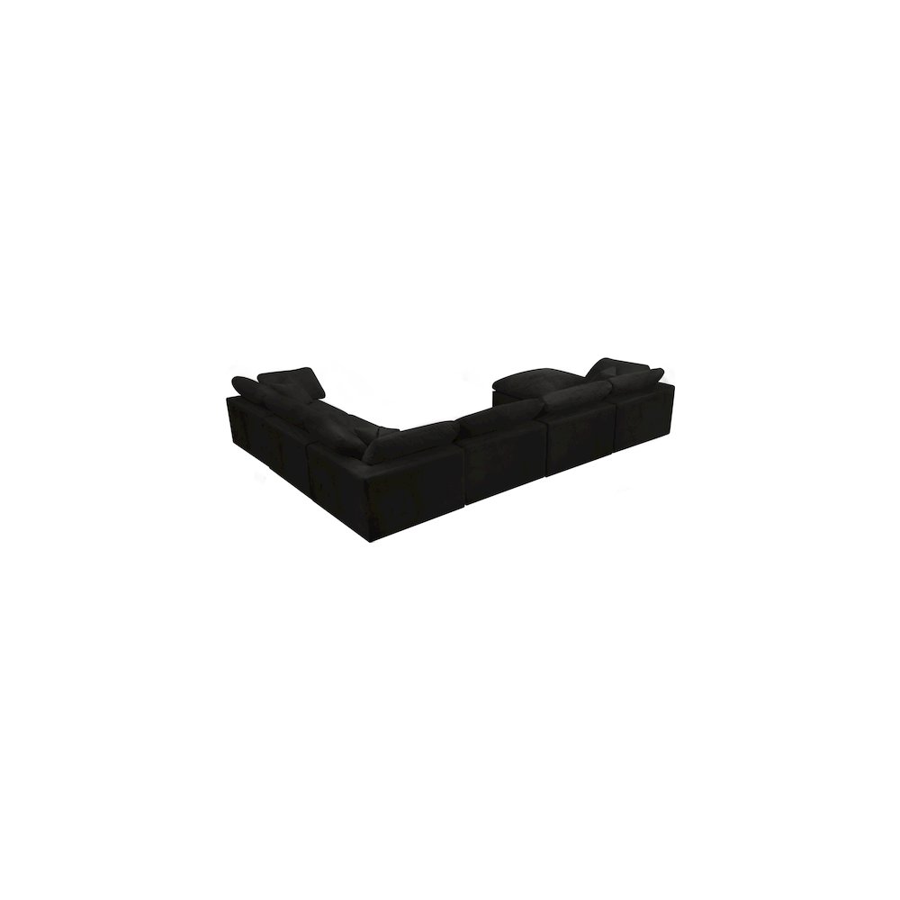Cozy Black Velvet Comfort Modular Sectional