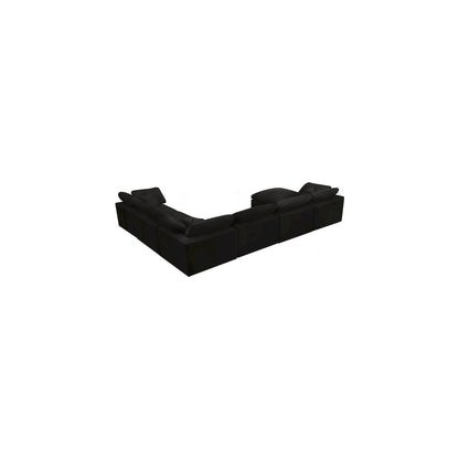 Cozy Black Velvet Comfort Modular Sectional