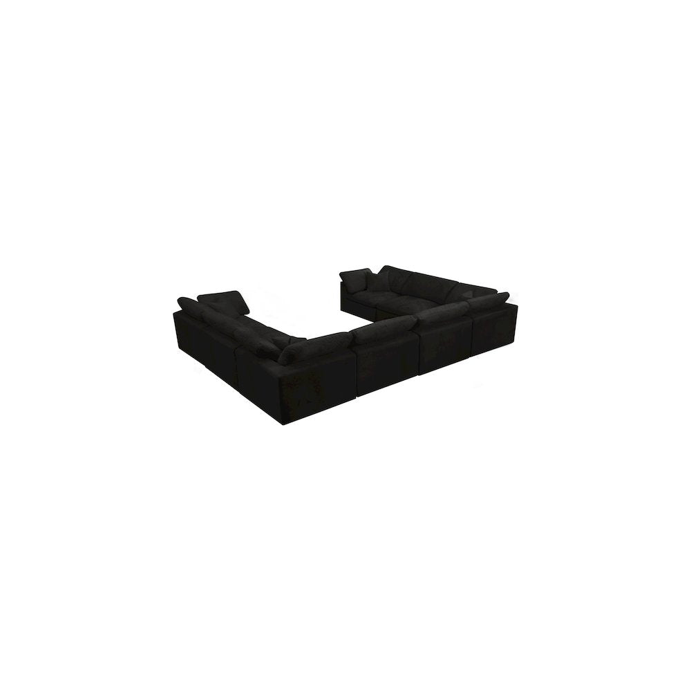 Cozy Black Velvet Comfort Modular Sectional