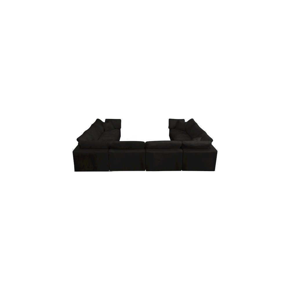 Cozy Black Velvet Comfort Modular Sectional