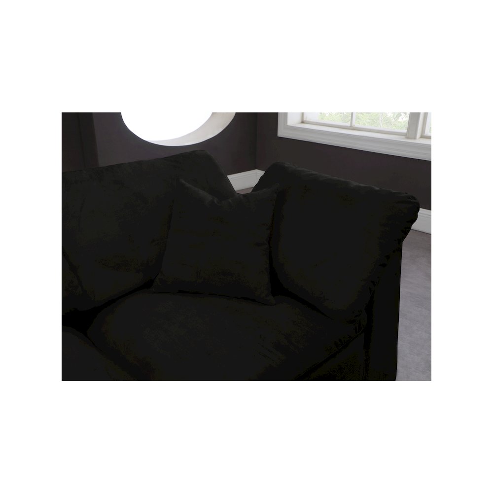 Cozy Black Velvet Comfort Modular Sectional