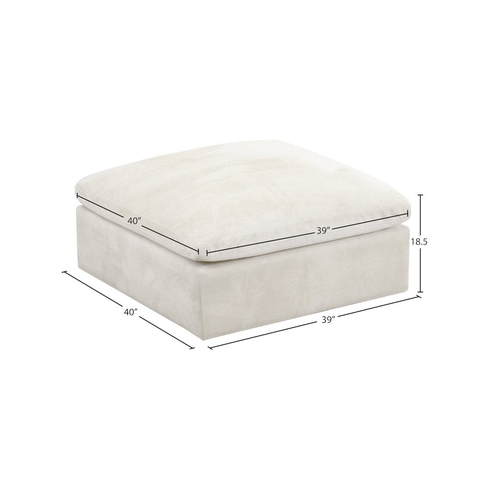Cozy Cream Velvet Ottoman