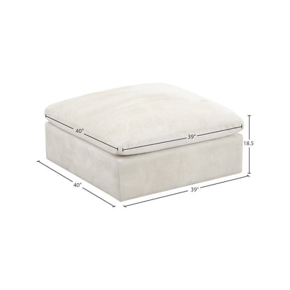 Cozy Cream Velvet Ottoman