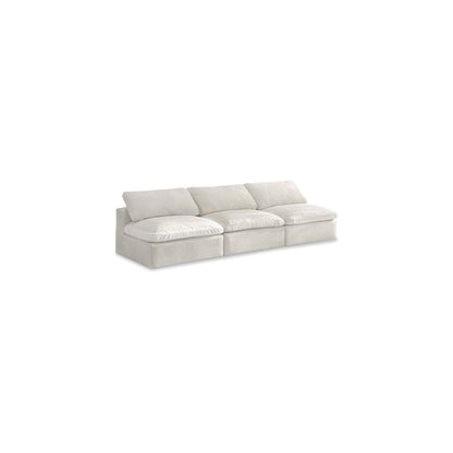 Cozy Cream Velvet Comfort Modular Armless Sofa