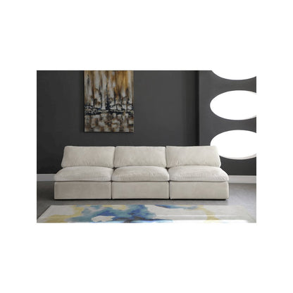 Cozy Cream Velvet Comfort Modular Armless Sofa