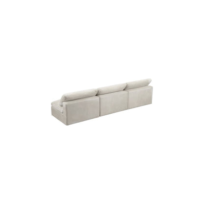 Cozy Cream Velvet Comfort Modular Armless Sofa