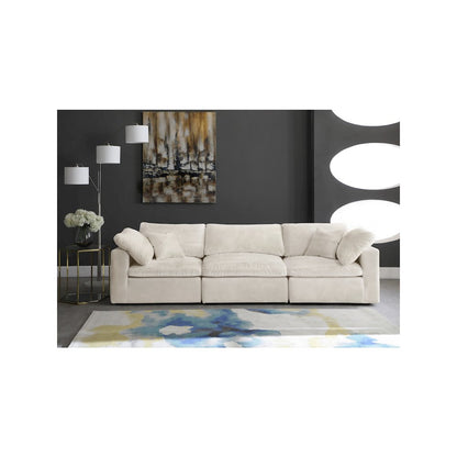 Cozy Cream Velvet Comfort Modular Sofa