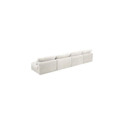Cozy Cream Velvet Comfort Modular Armless Sofa