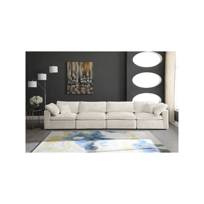 Cozy Cream Velvet Comfort Modular Sofa