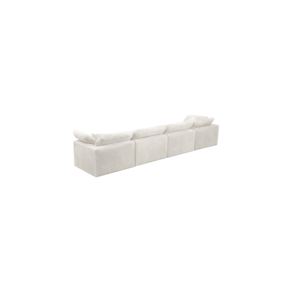 Cozy Cream Velvet Comfort Modular Sofa